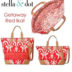 Stella & Dot Red Ikat Getaway Bag